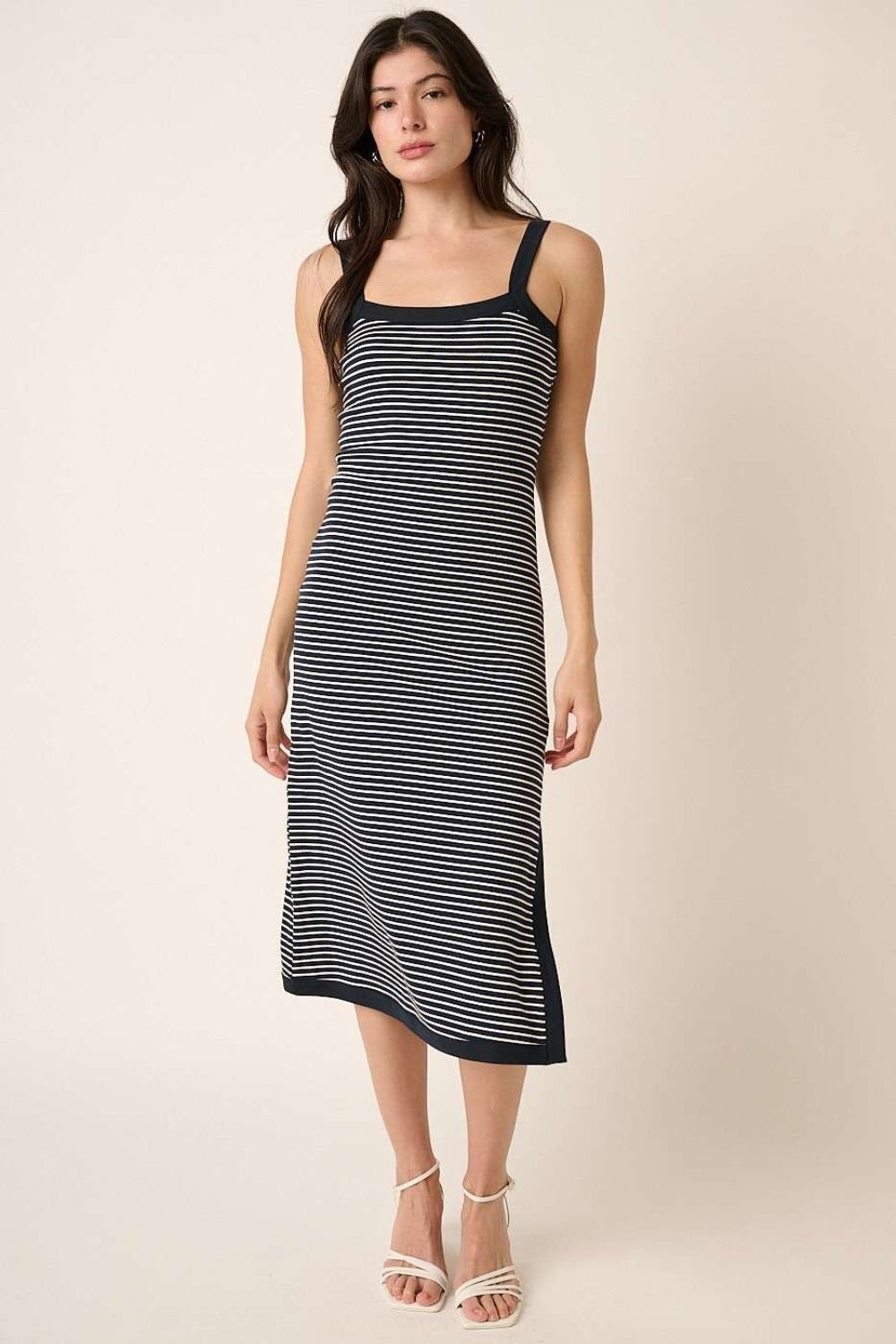 Mittoshop Contrast Striped Midi Cami Dress Mittoshop Contrast Striped Midi Cami Dress - TopFashionHQ