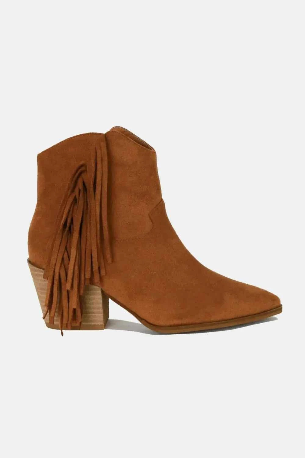 Beast Fashion Suede Fringe Point Toe Ankle Boots Beast Fashion Suede Fringe Point Toe Ankle Boots