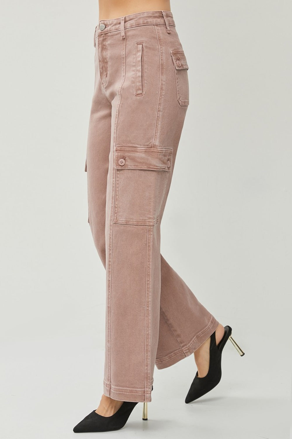 RISEN Full Size High Rise Wide Leg Cargo Jeans RISEN Full Size High Rise Wide Leg Cargo Jeans