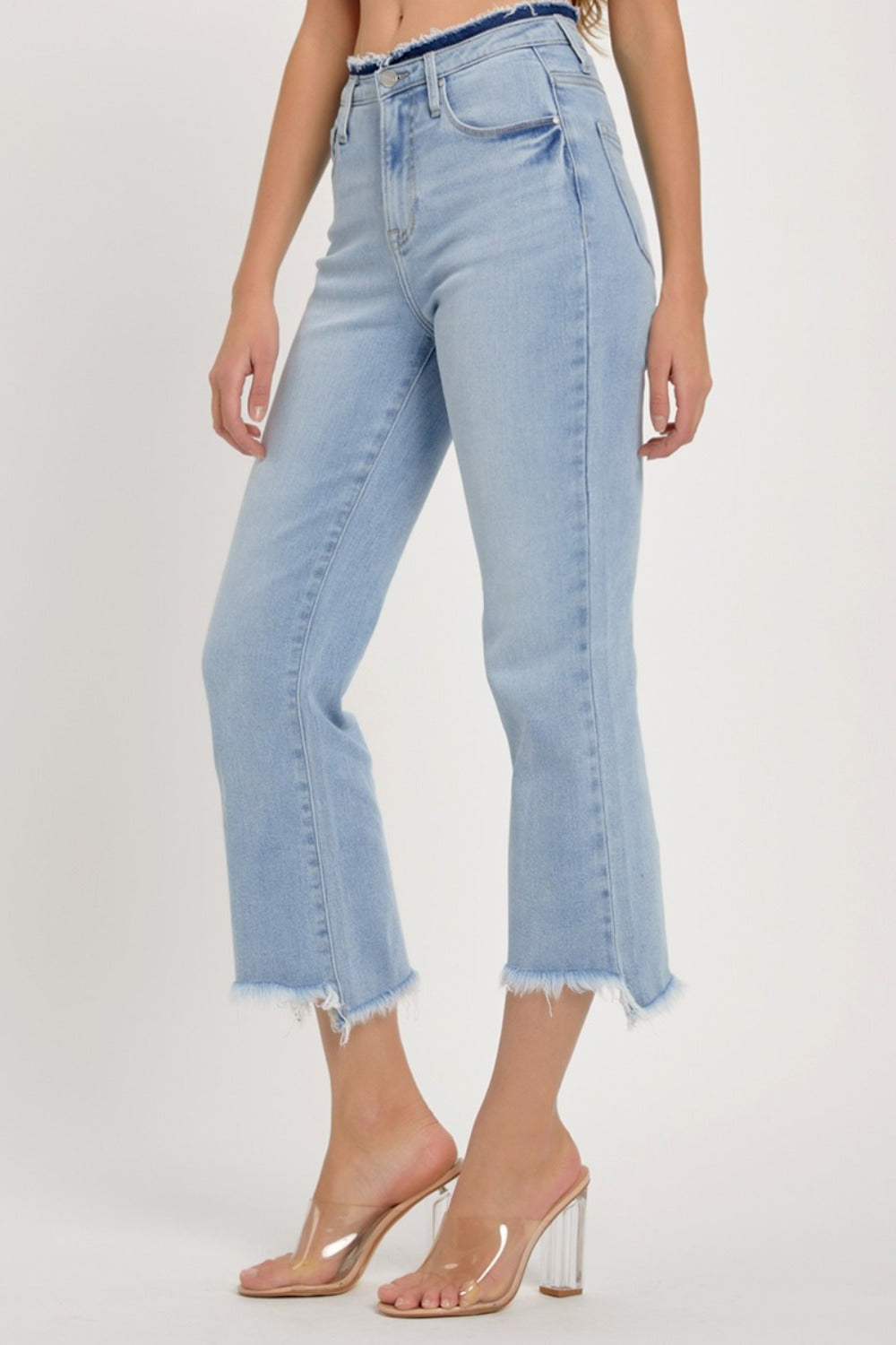 RISEN Full Size High Rise Raw Edge Crop Jeans RISEN Full Size High Rise Raw Edge Crop Jeans