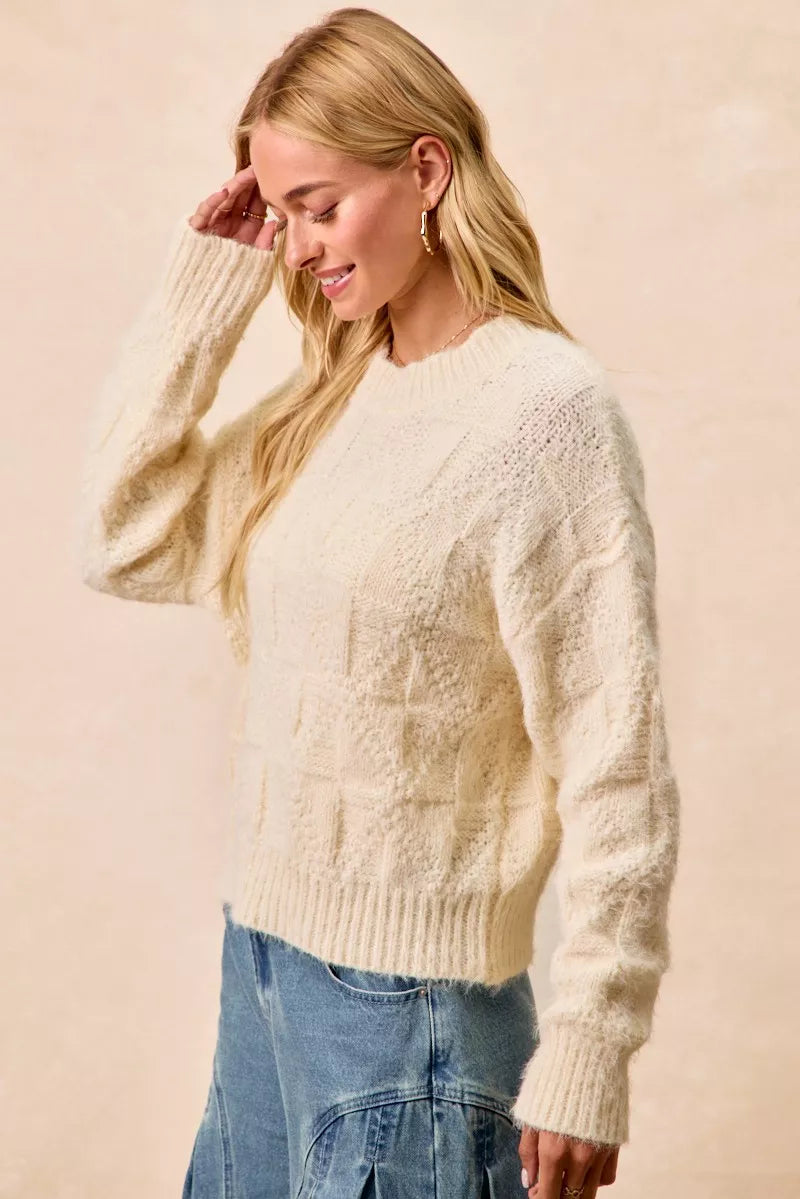 BiBi Checker Board Drop Shoulder Sweater f485d9cc33c74f3cafb885e4a09761b8-Max-Origin