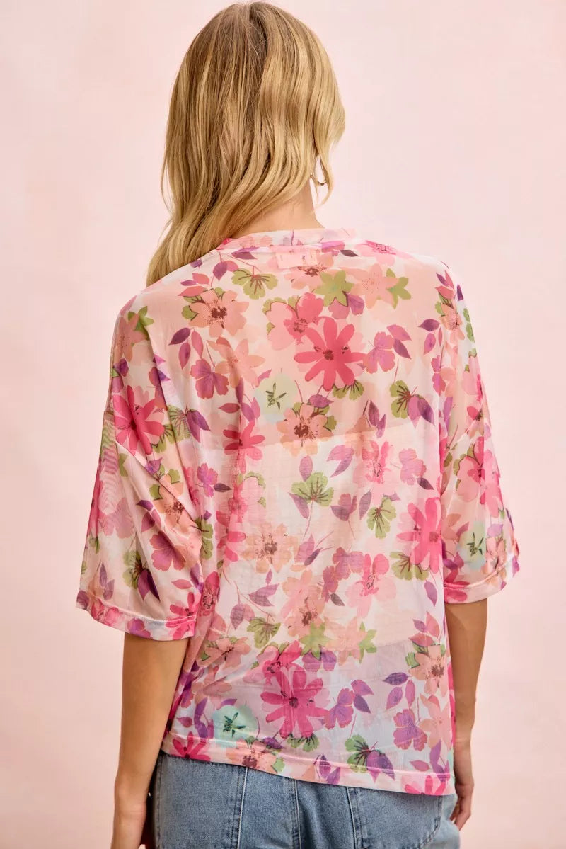BiBi Floral Print Short Sleeves Boxy Mesh Top f4f73df91ac046dd805c10015831fc9e-Max-Origin