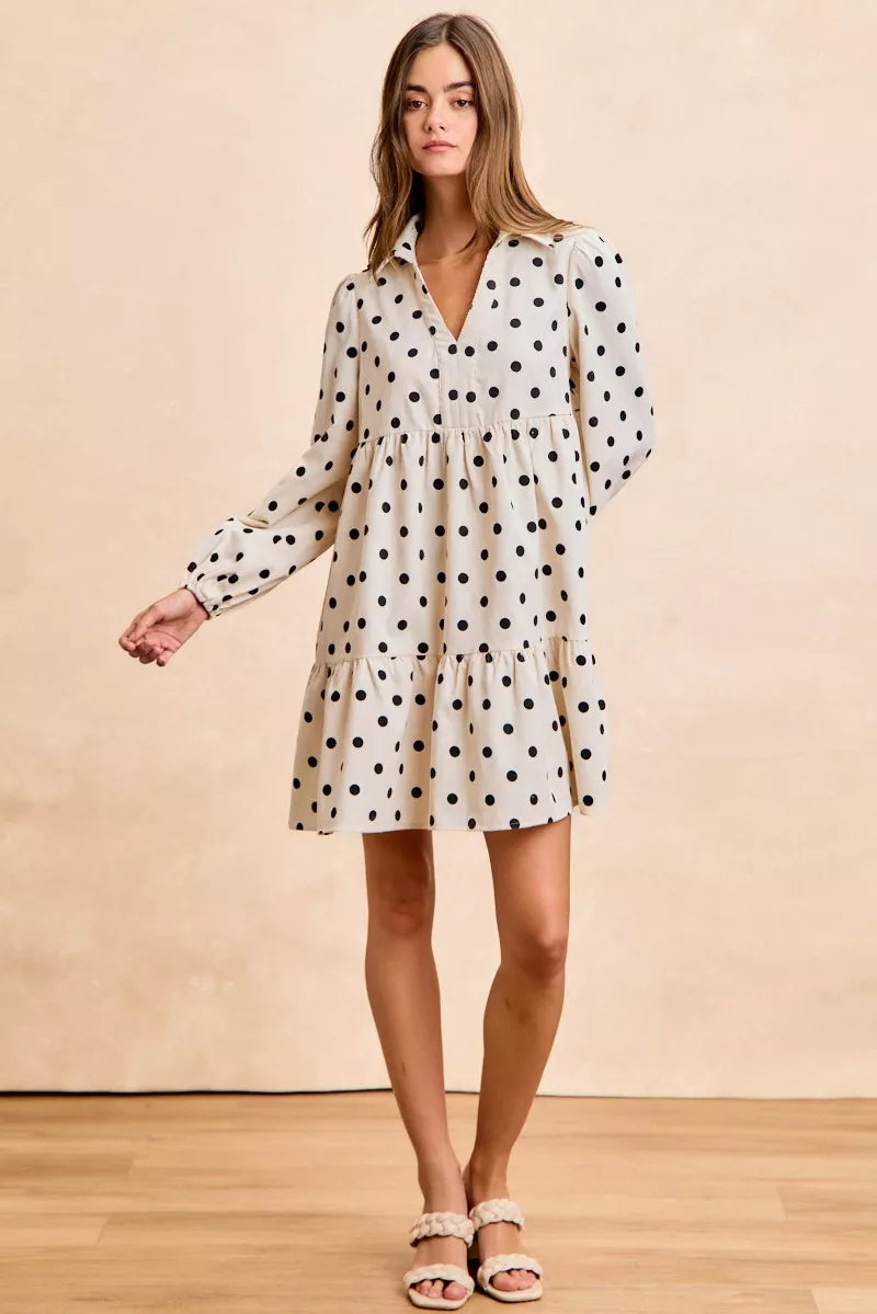 BiBi Polka Dot Corduroy Collared V Neck Dress f6cf7bf43a874497adb79003b4644a63-Max-Origin