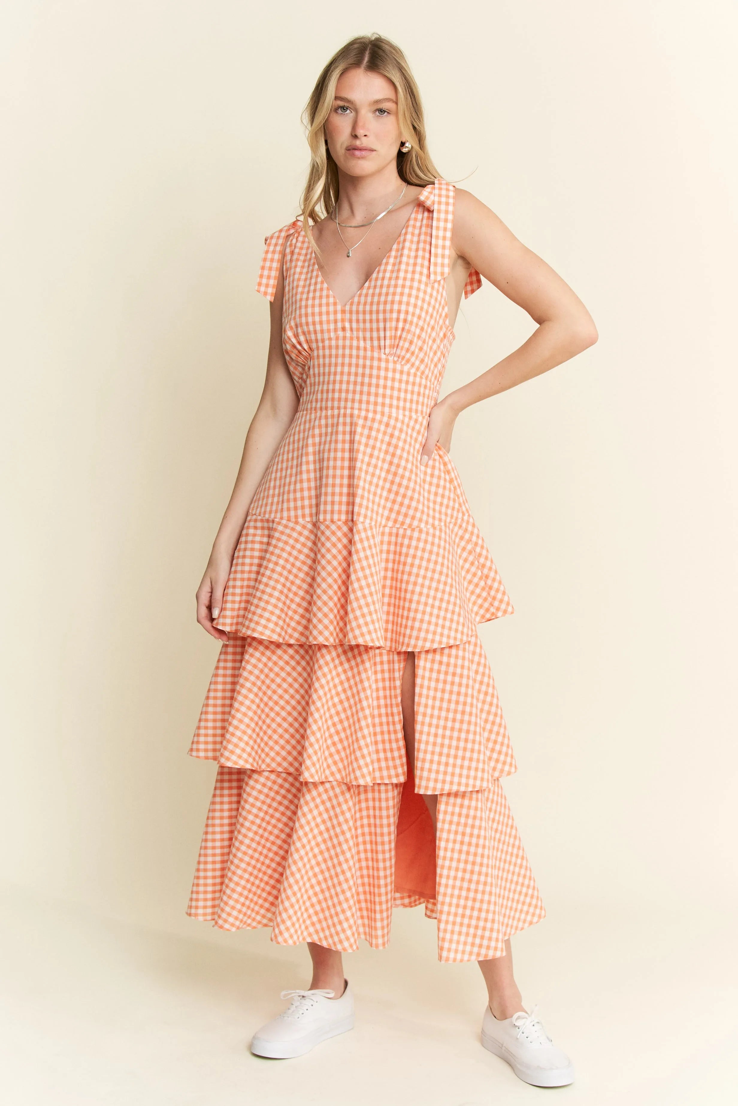 Jade By Jane Sleeveless Gingham Print Tiered Midi Dress f7c51b6de0bb4f79a50400bfaea44048-Max-Origin