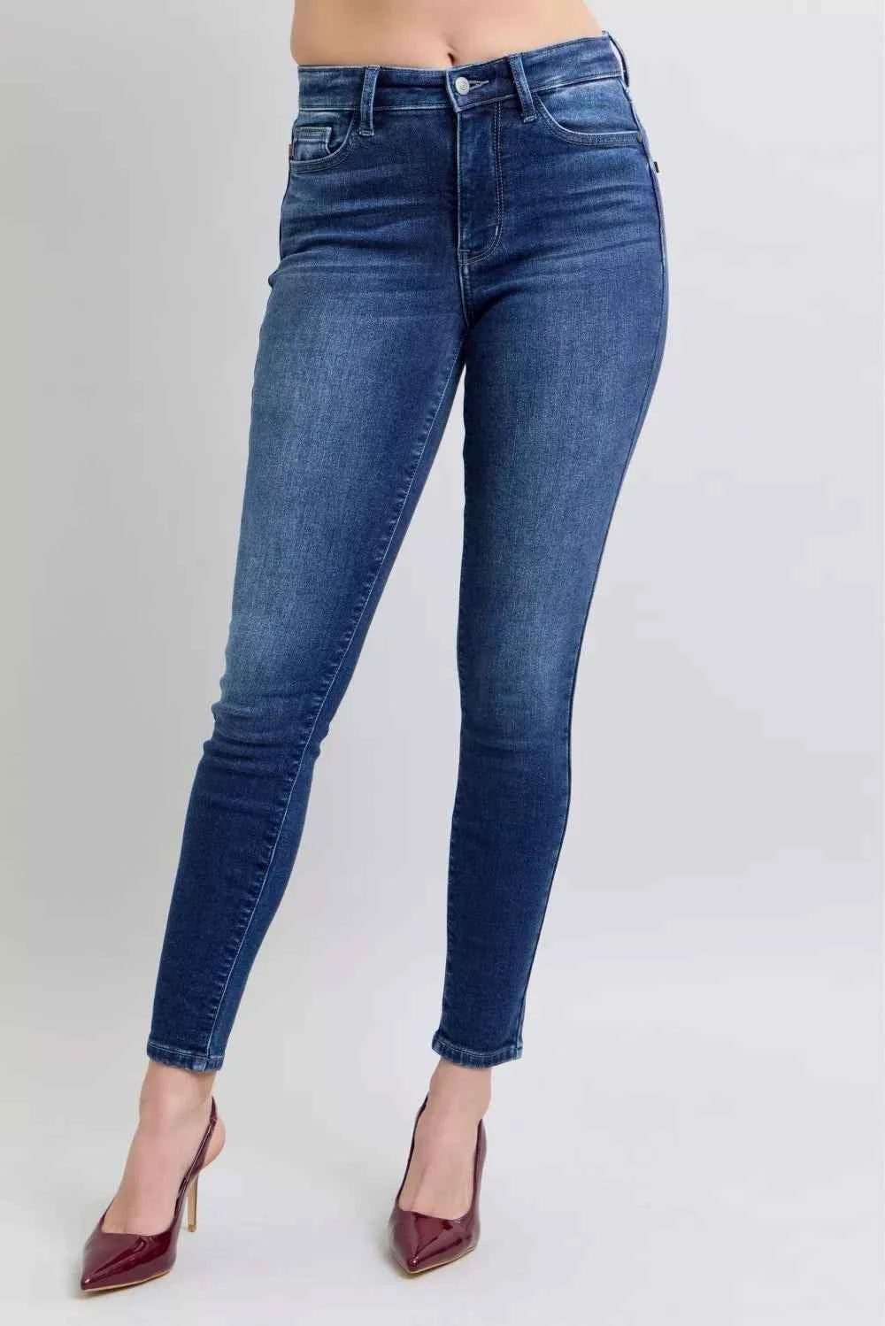 Judy Blue Full Size Washed Thermal Skinny Jeans Plus Size Judy Blue Full Size Washed Thermal Skinny Jeans Plus Size