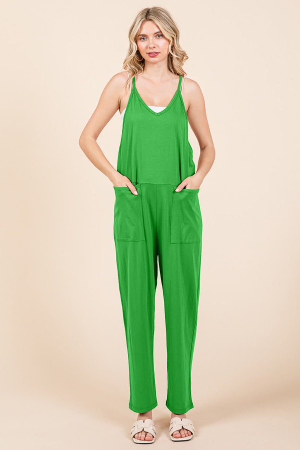 Culture Code Full Size Sleeveless Jumpsuit with Pockets Culture Code Full Size Sleeveless Jumpsuit with Pockets - TopFashionHQ