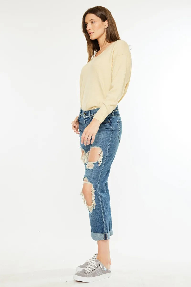 Kancan Distressed Mid Rise True Boyfriend Jeans f90b7f43a7604beb8a025237cf6d3b5a-Max-Origin