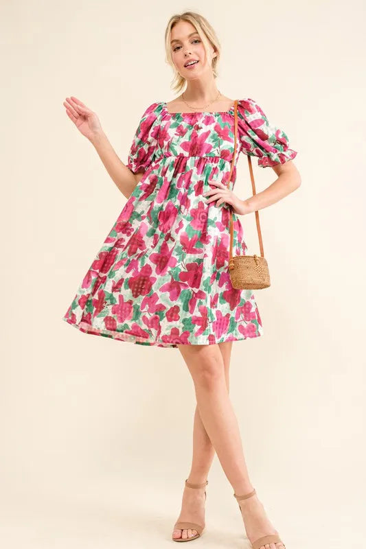 And The Why Smocked Floral Ruffle Short Sleeve Mini Dress f993acec10e24a959874978f527a665b-Max-Origin