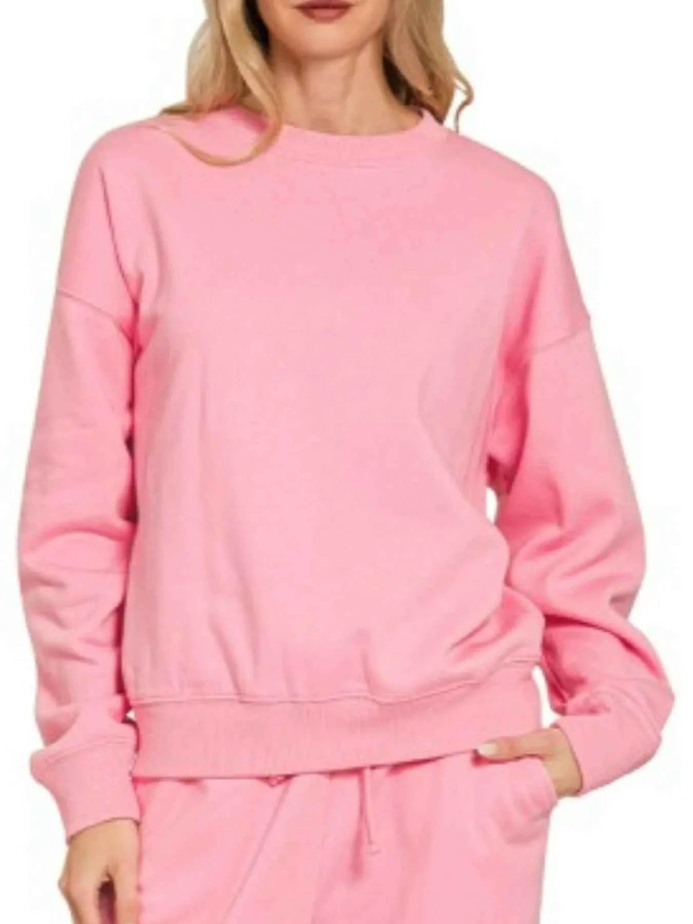 Zenana Fleece Long Sleeve Top and Sweatpants Set Zenana Fleece Long Sleeve Top and Sweatpants Set