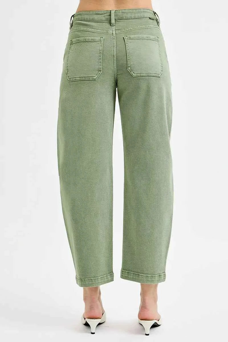 RISEN Full Size Tummy Control High Rise Crop Barrel Jeans Plus Size RISEN Full Size Tummy Control High Rise Crop Barrel Jeans Plus Size