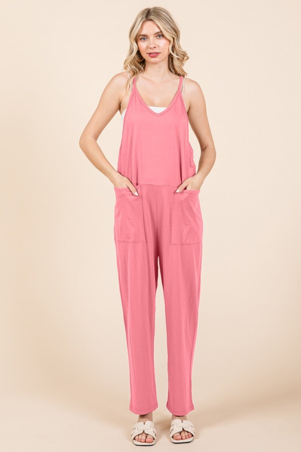 Culture Code Full Size Sleeveless Jumpsuit with Pockets Culture Code Full Size Sleeveless Jumpsuit with Pockets - TopFashionHQ