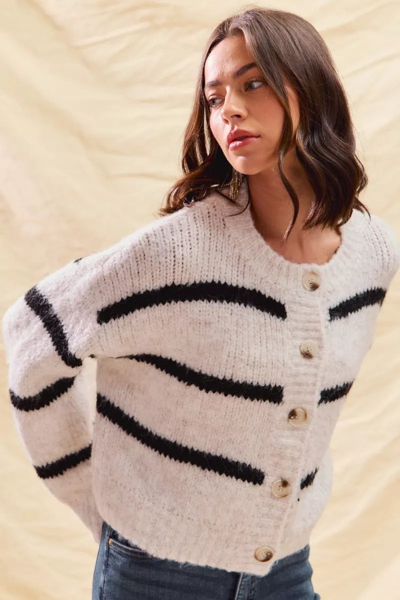 SO ME Stripe Soft Touch Button Cozy Sweater Cardigan fc0a599c4d1f4fec80863c7f8b9901b0-Max-Origin
