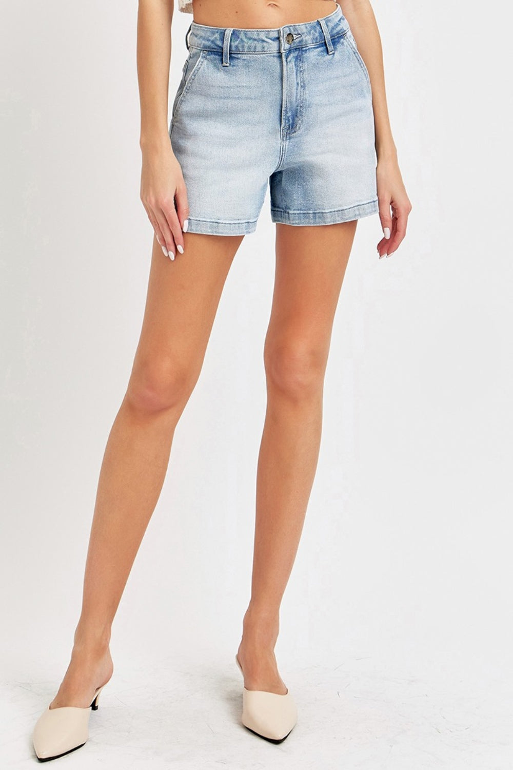 Risen Full Size High Rise Denim Shorts Risen Full Size High Rise Denim Shorts