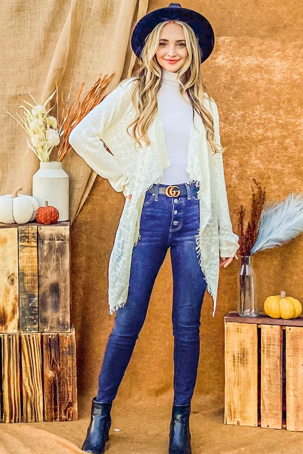 And The Why Textured Knit Fringe Hem Cardigan And The Why Textured Knit Fringe Hem Cardigan