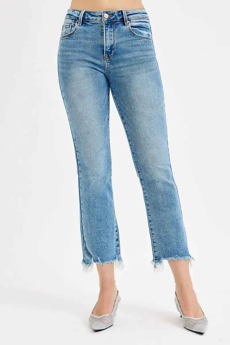 RISEN Full Size High Rise Crop Straight Slim Jeans Plus Size RISEN Full Size High Rise Crop Straight Slim Jeans Plus Size