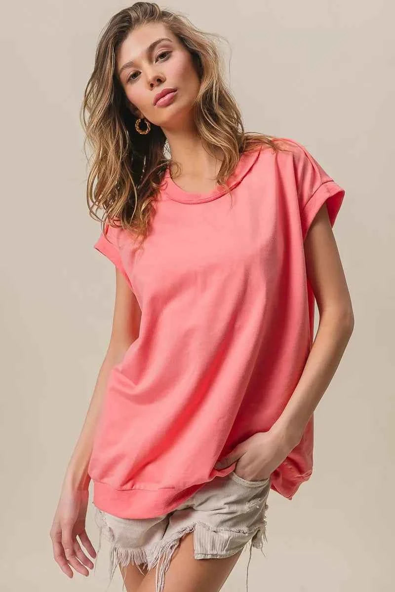 BiBi French Terry Drop Shoulder Basic Top BiBi French Terry Drop Shoulder Basic Top