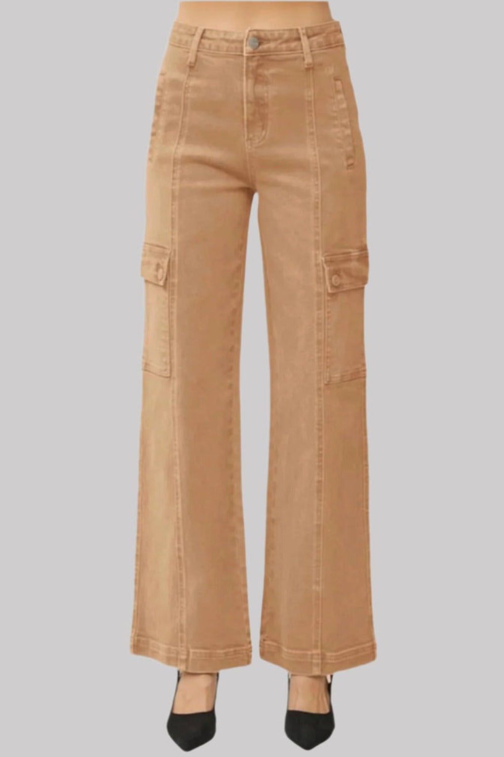 RISEN Full Size High Rise Wide Leg Cargo Jeans RISEN Full Size High Rise Wide Leg Cargo Jeans - TopFashionHQ