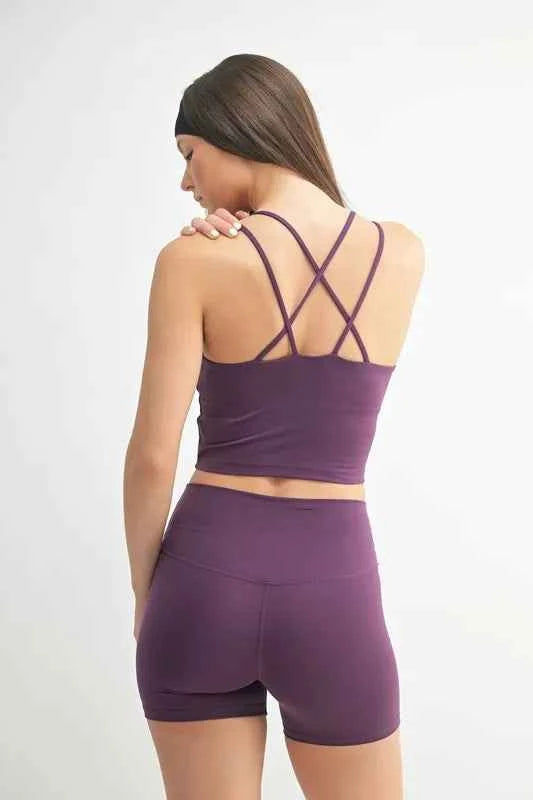 MONO B Venice Cloud Light Crisscross Sports Bra MONO B Venice Cloud Light Crisscross Sports Bra