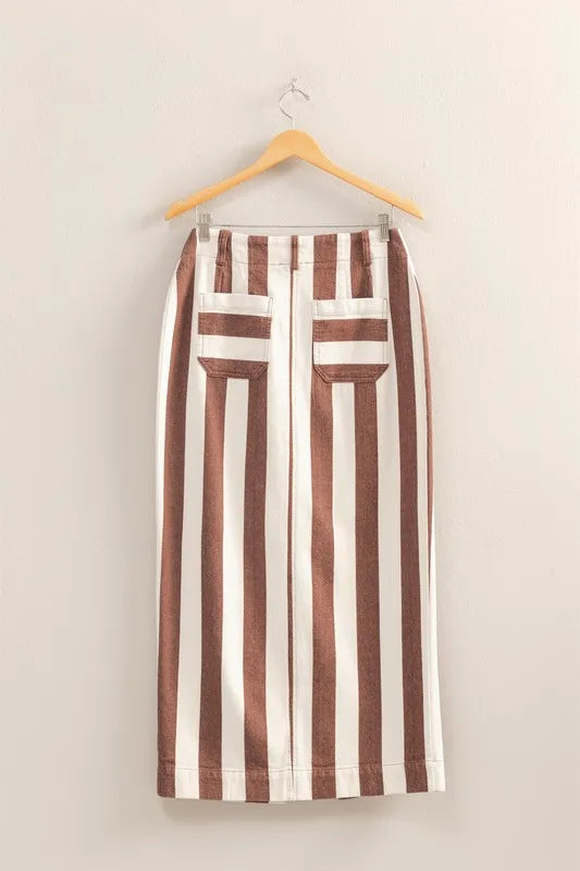 HYFVE Striped Pocket Detail Maxi Skirt fd729bdf3802499389e160efce0e73be-Max-Origin