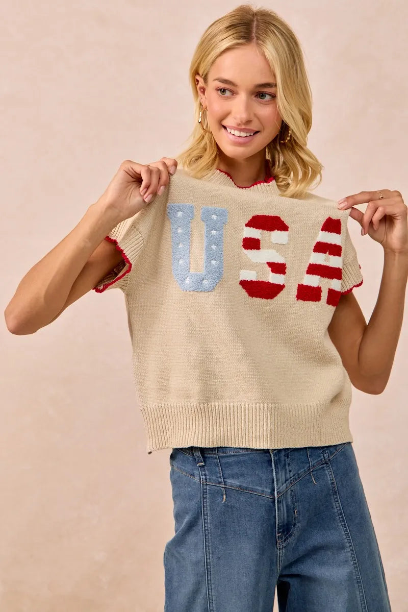 BiBi USA Patchwork Sweater Vest Top With Contrast Detail fd964c6602b448cf91b17036b54621d7-Max-Origin