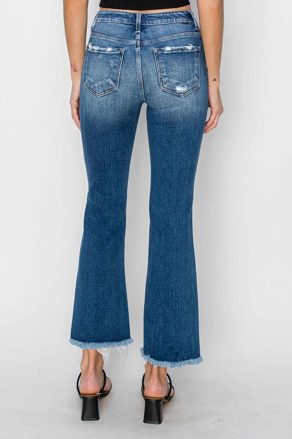 RISEN Full Size Frayed Step Hem Ankle Straight Jeans RISEN Full Size Frayed Step Hem Ankle Straight Jeans - TopFashionHQ