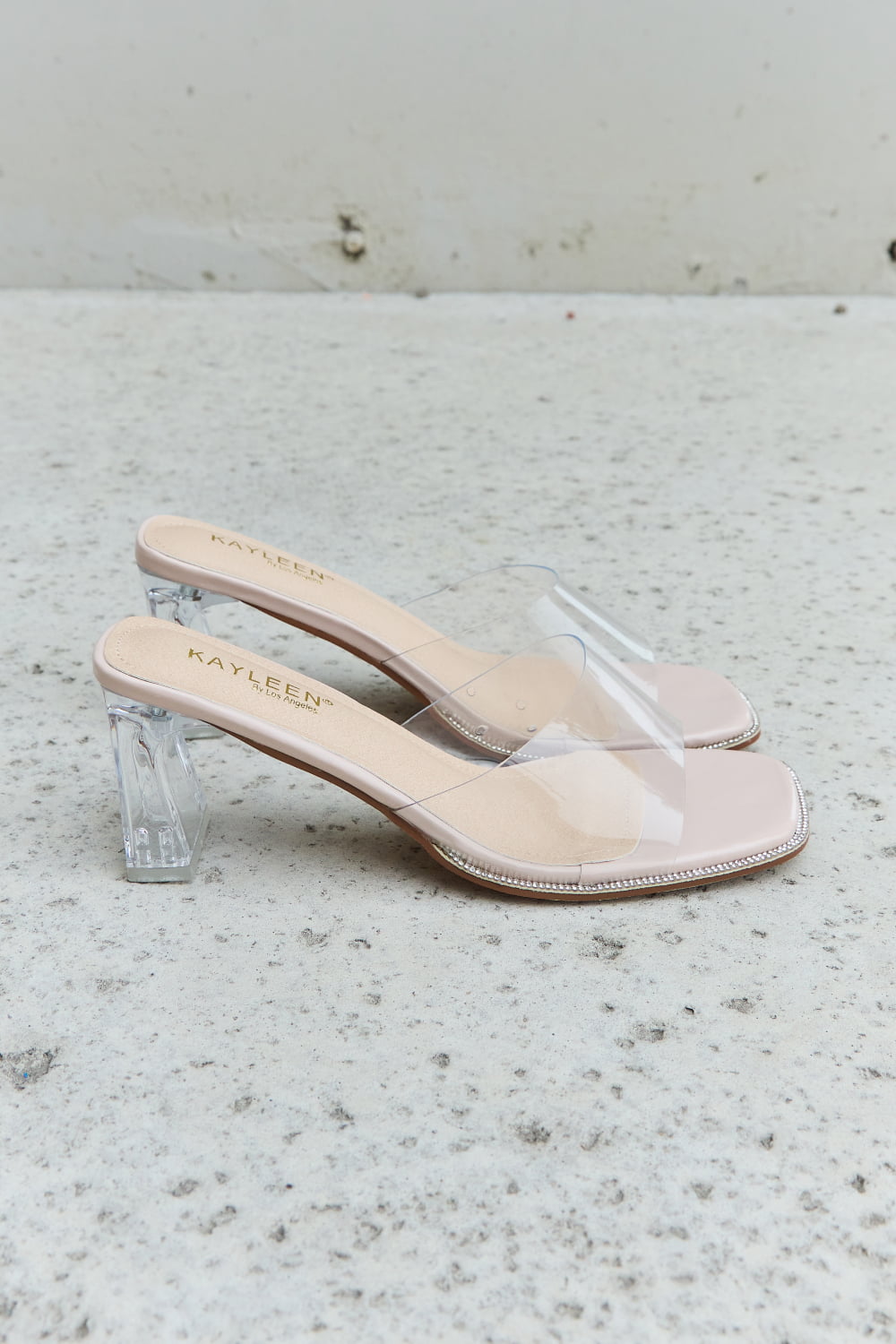 DDK Make Myself Clear Mule Block Heels DDK Make Myself Clear Mule Block Heels - TopFashionHQ
