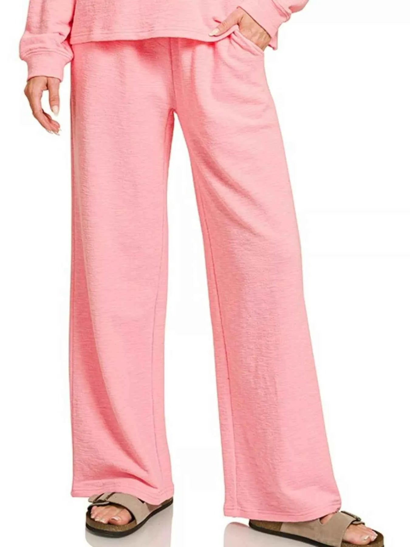 Zenana Slub Long Sleeve Top and Pants Lounge Set Zenana Slub Long Sleeve Top and Pants Lounge Set