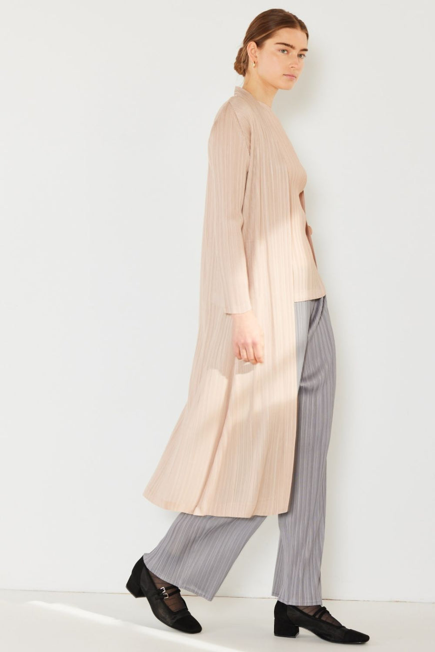 Marina West Swim Pleated Long Sleeve Cardigan - TopFashionHQ