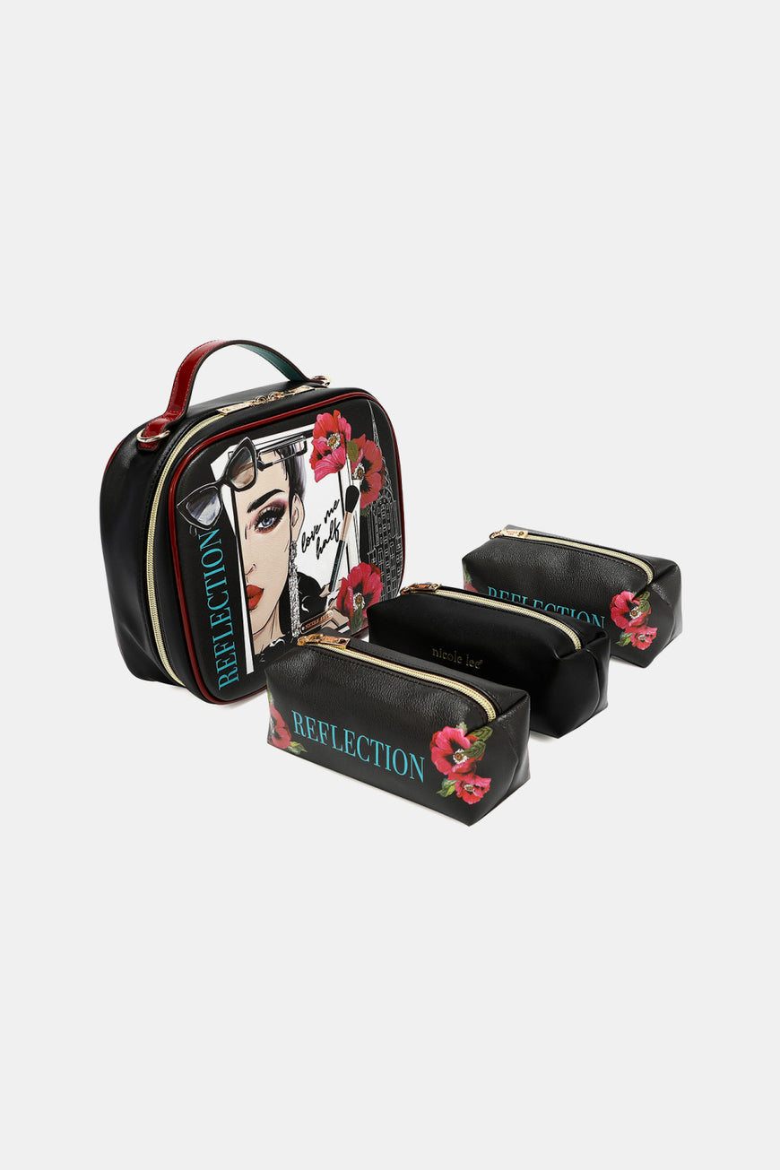 Nicole Lee USA Printed Handbag with Three Pouches - TopFashionHQ