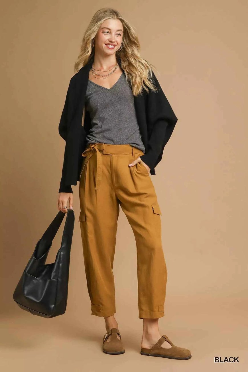 Umgee Open Front Cardigan with Front Pockets