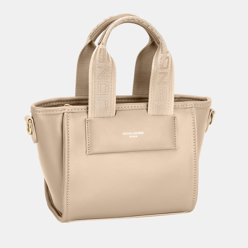 David Jones Small Handbag with Embossed Pattern Handles - TopFashionHQ