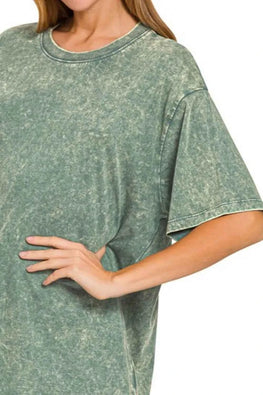 Zenana Washed Short Sleeve Top