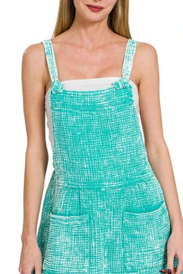 Zenana Woven Double Gauze Acid Washed Romper