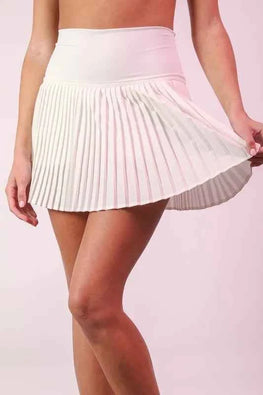VERY J Pleated Activewear Skirt with Shorts Inside