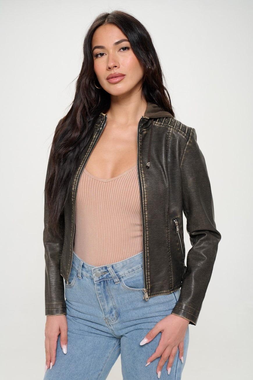 Coalition LA Zip Up Hooded Jacket - TopFashionHQ