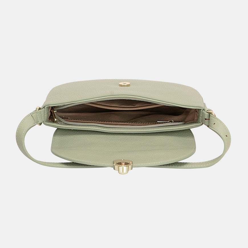 David Jones Metal Buckle Shoulder Bag - TopFashionHQ
