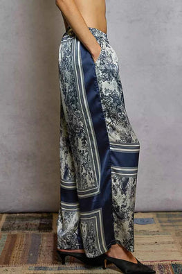 POL Floral Printed Woven Wide Leg Drawstring Pants