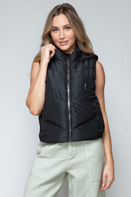 Snobbish Zip Up Quilted Hooded Vest