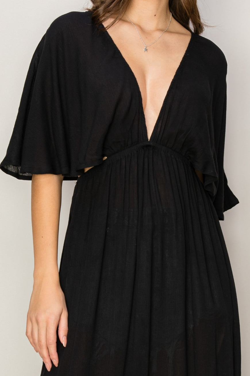 HYFVE Tie Back Maxi Split Cover Up Dress - TopFashionHQ