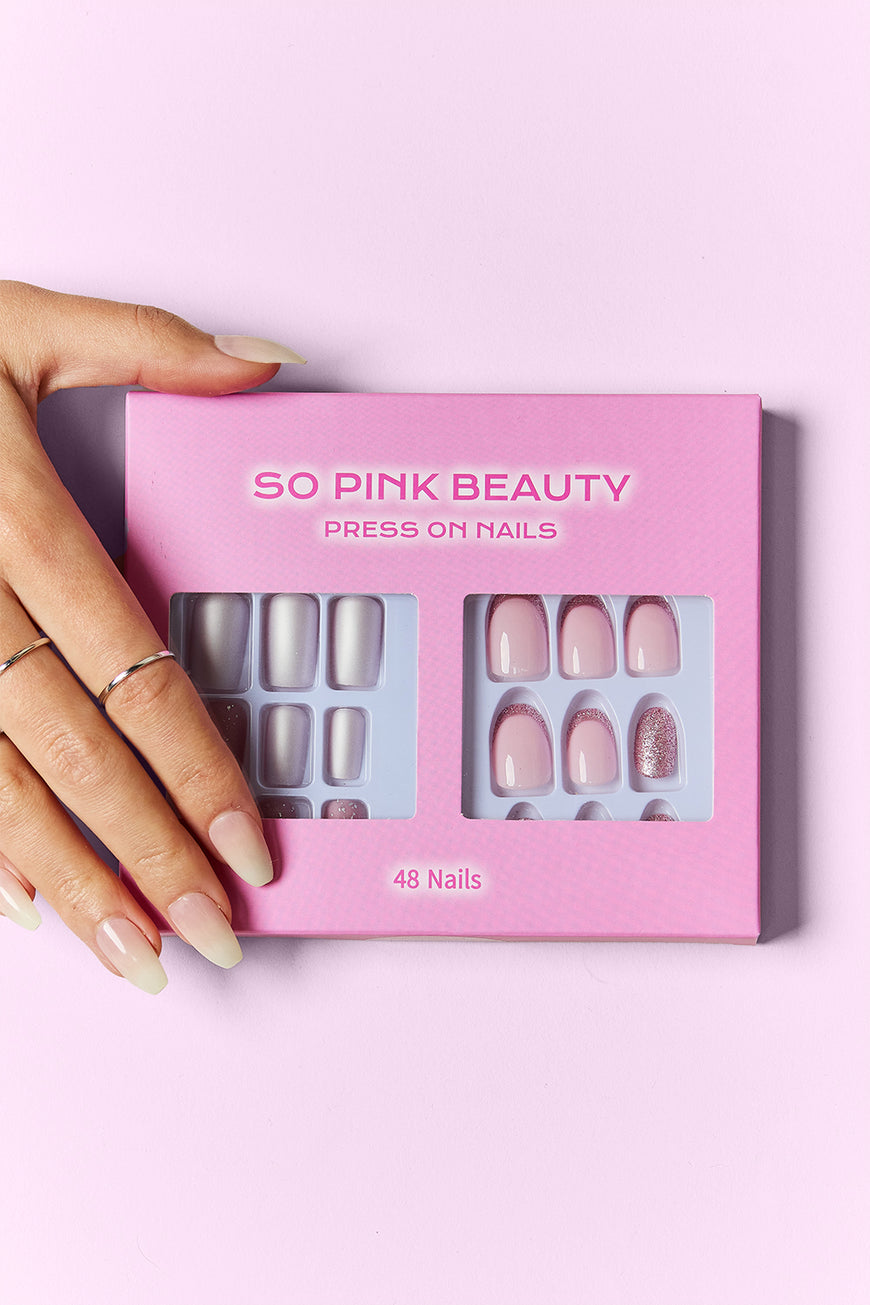 SO PINK BEAUTY Press On Nails 2 Packs - TopFashionHQ