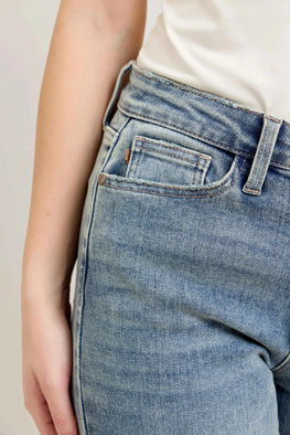 Judy Blue Full Size Hw Vintage Wash Double Roll Cuff Bf Jeans Plus Size