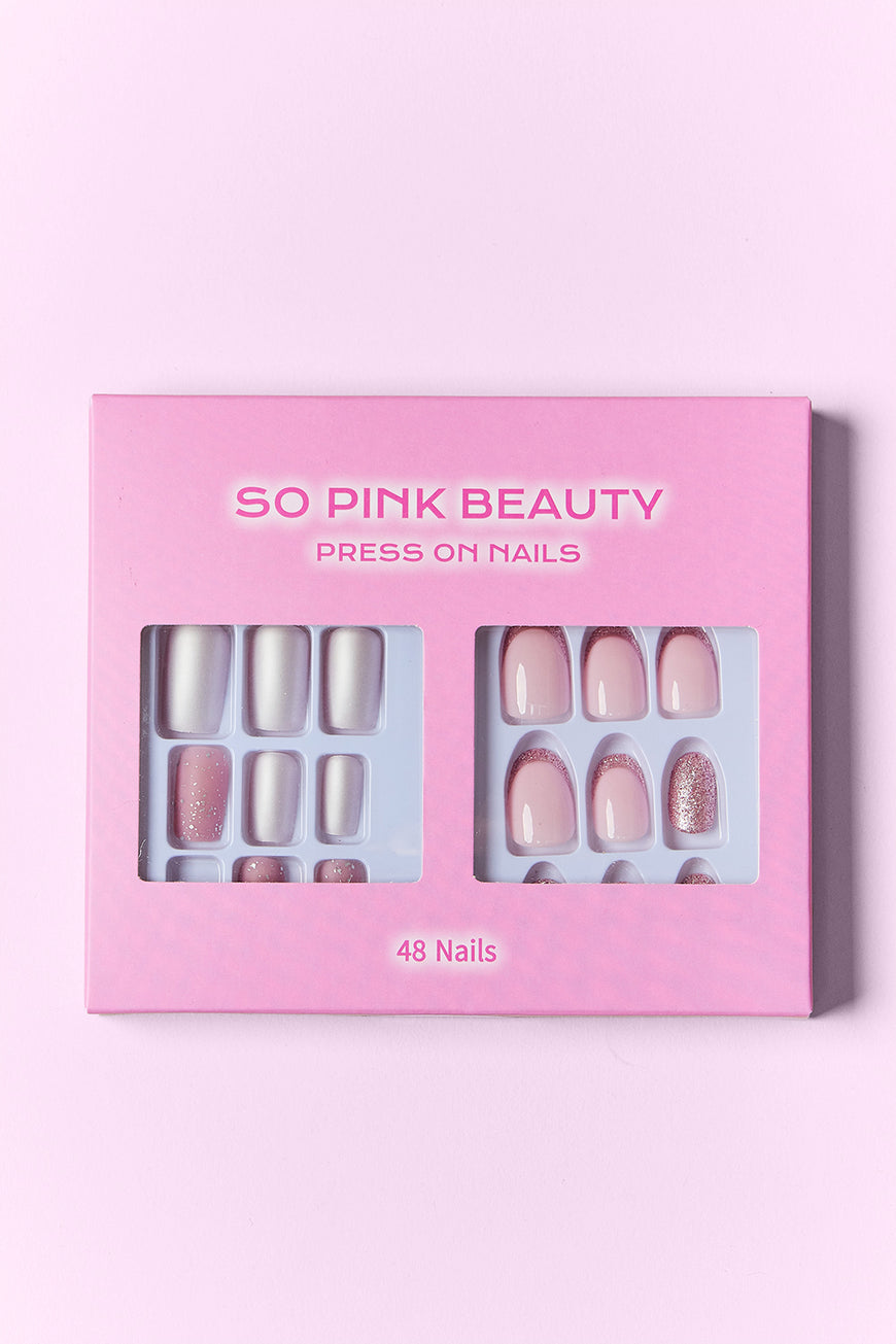 SO PINK BEAUTY Press On Nails 2 Packs - TopFashionHQ