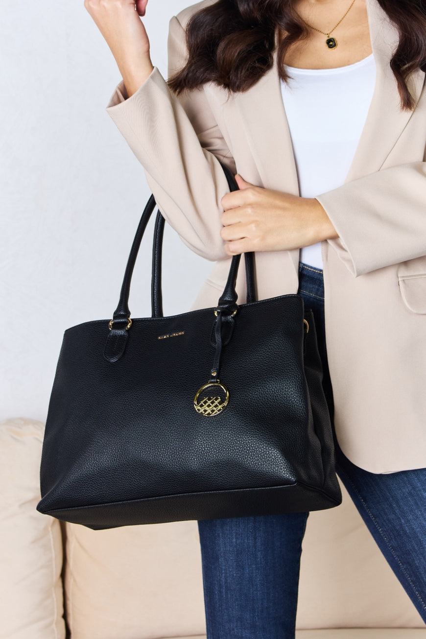 David Jones Structured Leather Handbag - TopFashionHQ