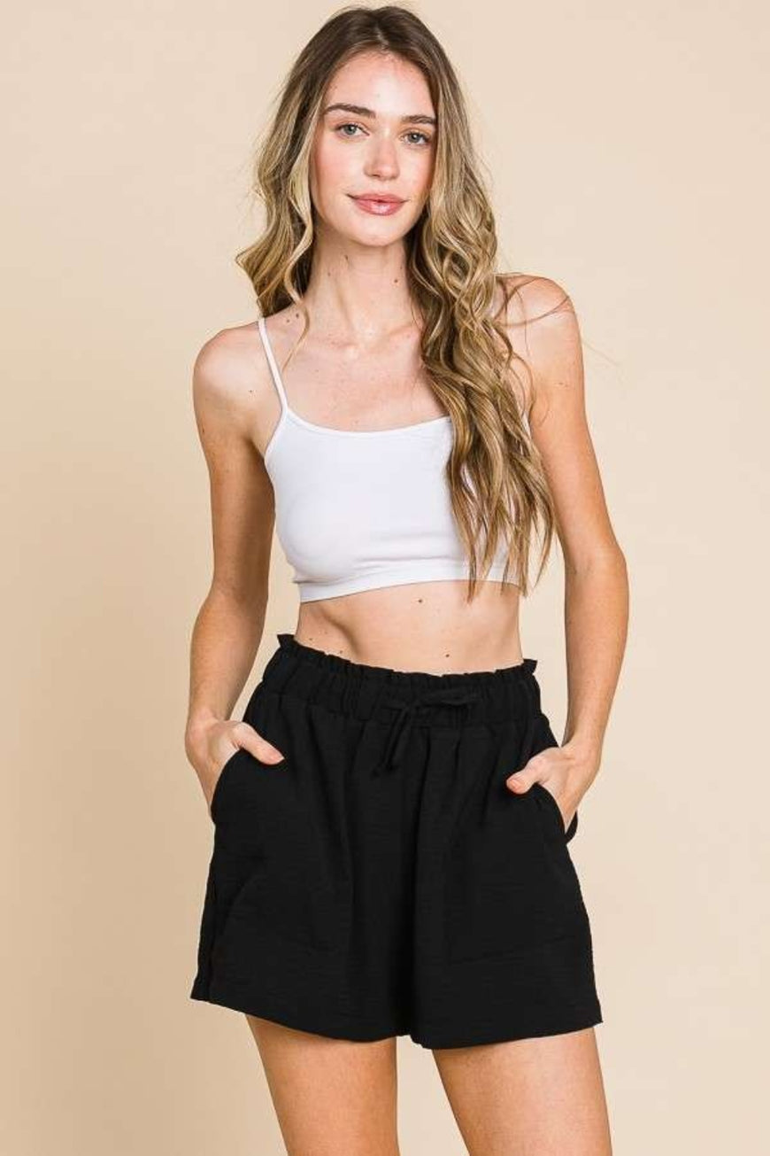 Culture Code High Waist Paper bag Shorts - TopFashionHQ