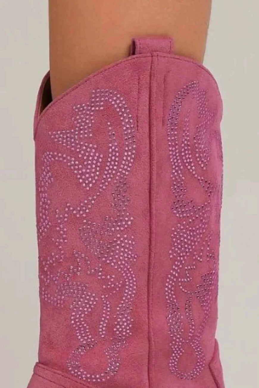 Beast Fashion Rhinestone Detail Point Toe Boots