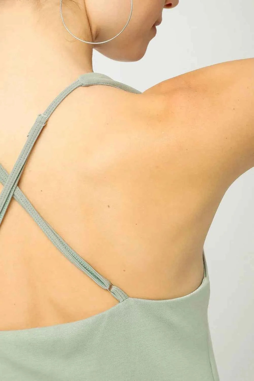 Umgee Crisscross Square Neck Active Dress