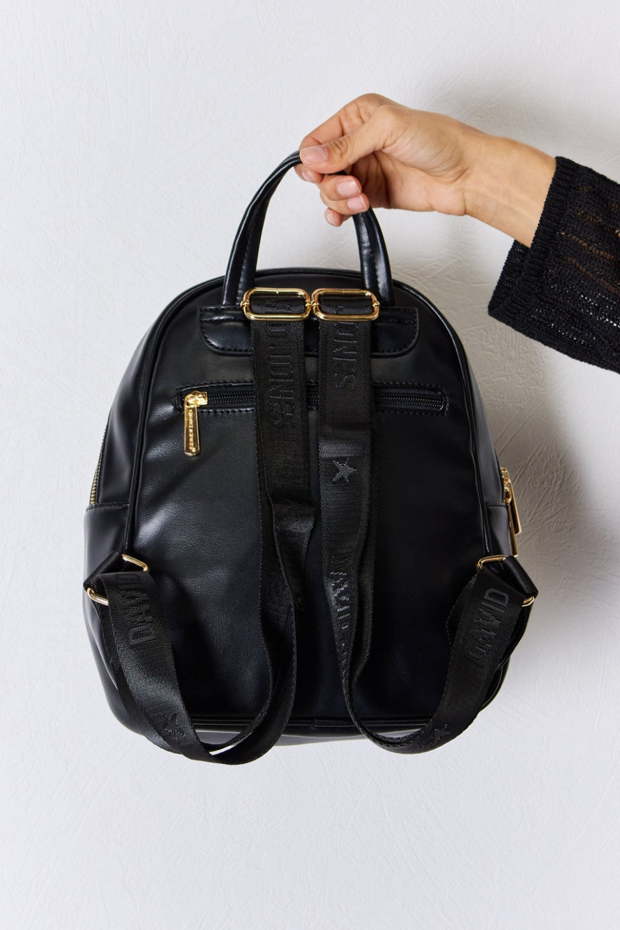 David Jones PU Leather Backpack - TopFashionHQ