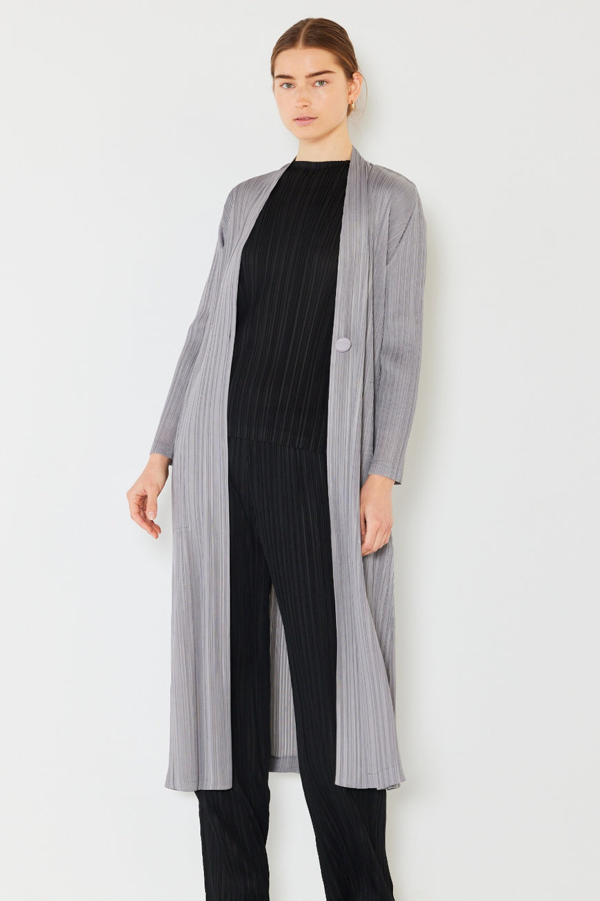 Marina West Swim Pleated Long Sleeve Cardigan - TopFashionHQ