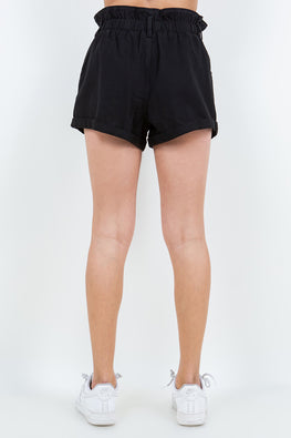 American Bazi High Waist Paper Bag Shorts