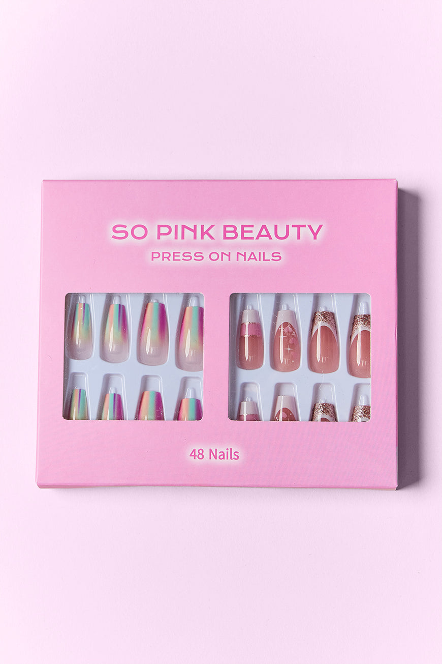 SO PINK BEAUTY Press On Nails 2 Packs - TopFashionHQ